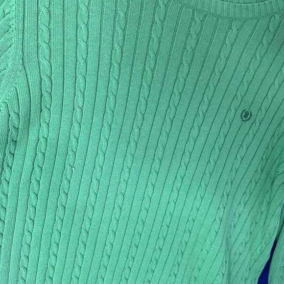 Izod Cable Knit Sweater in Aqua Green - Picture 2 of 5